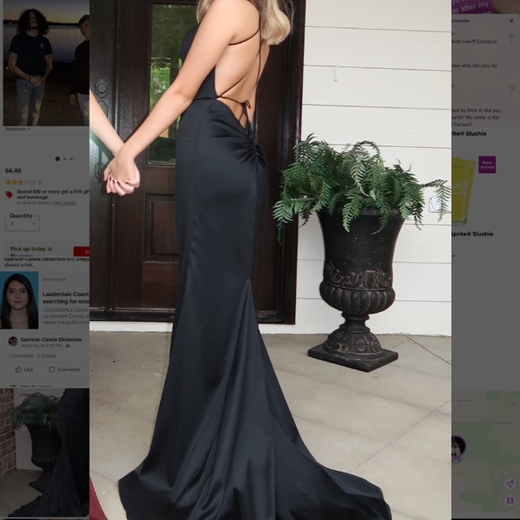 black sherri hill prom dress size 0 - Picture 2 of 4
